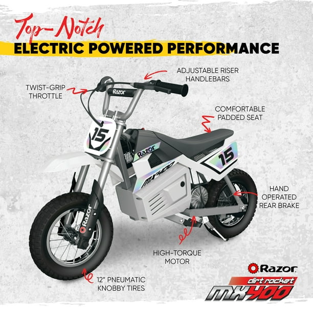 Razor MX400 Dirt Rocket Electric Toy Motocross Motorcycle Dirt