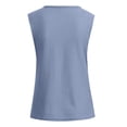 thumbnail image 5 of Summer Tops for Women Fashion V Neck Shirts Sleeveless Solid Knit Loose Fitting Tee Tops Ladies Christmas T Shirt with Woman Body Turtleneck Shirt Long Sleeve Womens Casual Shirts Blue L, 5 of 5