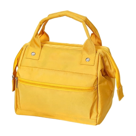 JHyouerji Insulated Lunch Bag,9×8 Inch Yellow Waterproof Cooler Tote,Portable Reusable Thermal Lunch Container for Office School Picnic