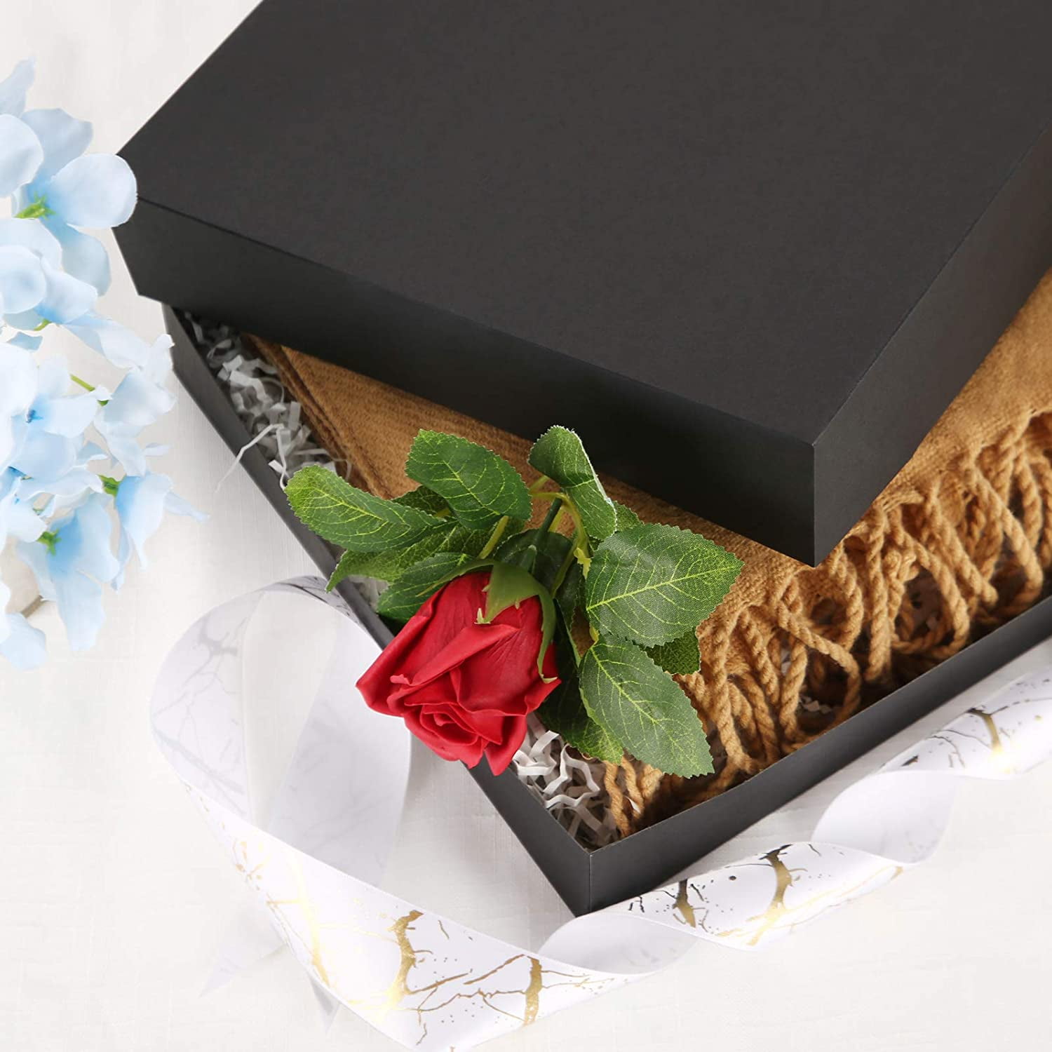 Extra Large Gift Box With Magnetic Lid – 16x13x5.3 Inches, Blue Cardboard Box For Hats, Shirts, Birthday & Wedding Gifts