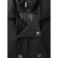thumbnail image 3 of Hat and Beyond Mens Soft-Brushed Long Sleeve Eight-Buttons Peacoat with Detachable Zipper Bib, 3 of 6