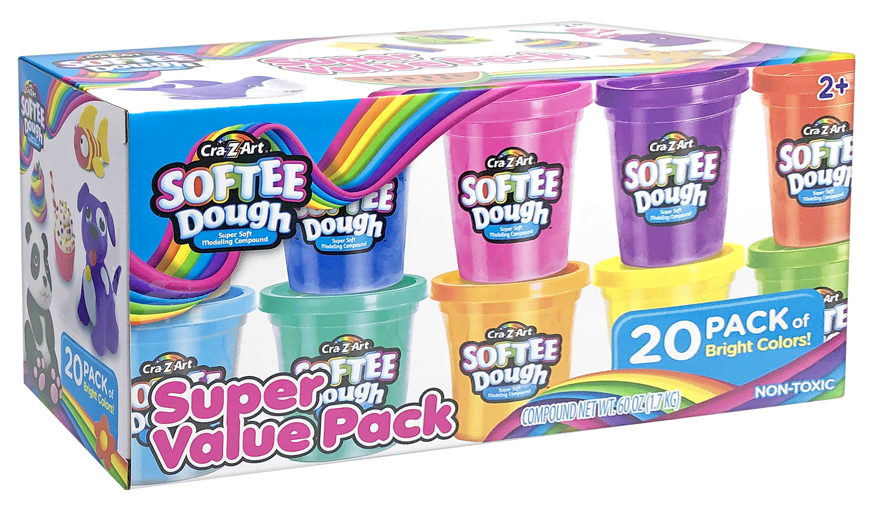 Cra Z Art Softee Dough 20 Count 3oz Cans Multicolor Unisex Child