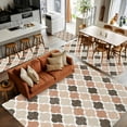 thumbnail image 5 of 4x6 Area Rugs, Ombre Brown Geometric Plaid Retro Abstract Morocco Gingham Non-Skid Rubber Backing Large Rectangle Rugs - Living Room Bedroom Home Office, Indoor Floor Mat Carpets Washable Rug, 5 of 9