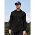 thumbnail image 4 of Coshow Men's Hooded Sweatshirt Casual Long Sleeve Waffle Knit Drawstring Pullover, 4 of 5