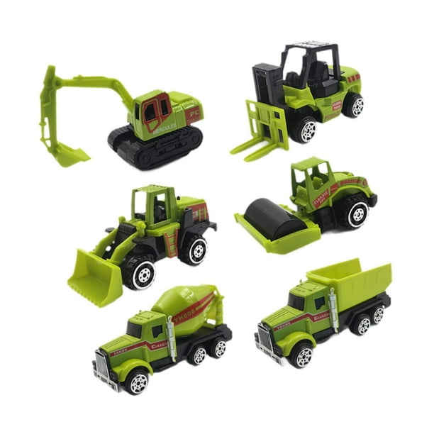 6x Tractor de camión volquete con rodillo de elevadora, Mini vehículo agrícola de juguete, juguetes de granja, juguetes de Tractor