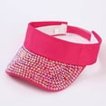 thumbnail image 2 of Lispipm Shiny Rhinestones Sun Visor for Women Summer Outdoor Baseball Tennis Caps Ladies Trendy Sports Visors Hats Pink, 2 of 4