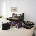 thumbnail image 6 of jejeloiu Colorful Rustic Flower Twin Bedding Sets 7-Piece,Sketch Skull Bedding Comforter Set,Gothic Theme Sheet Sets For Teens,Super Cozy Room Decor Reversible, 6 of 8