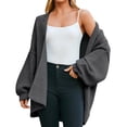 thumbnail image 2 of Delayuji Womens Oversized Cardigan Sweaters Open Front Chunky Knit Casual Loose Long Sleeve Spring Sweater Coats, 2 of 4