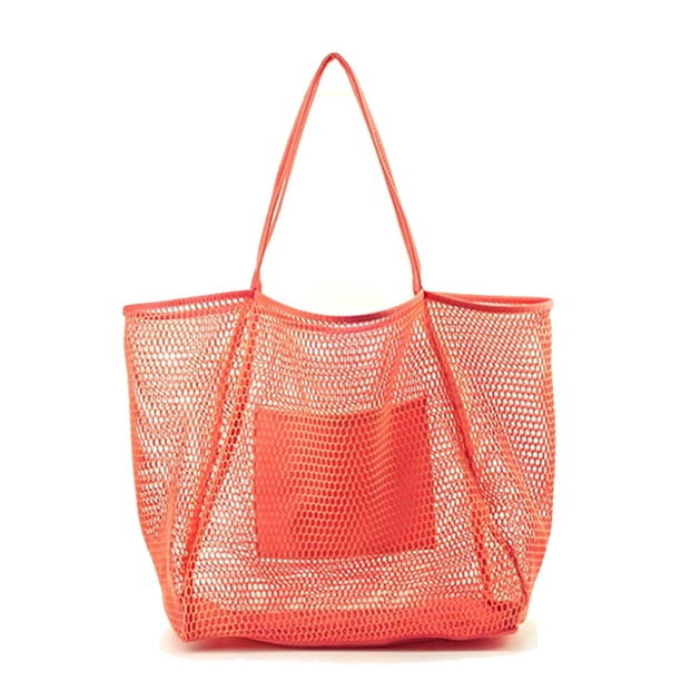 Bolso de playa portátil para viajes al aire libre, bolso de hombro, color naranja