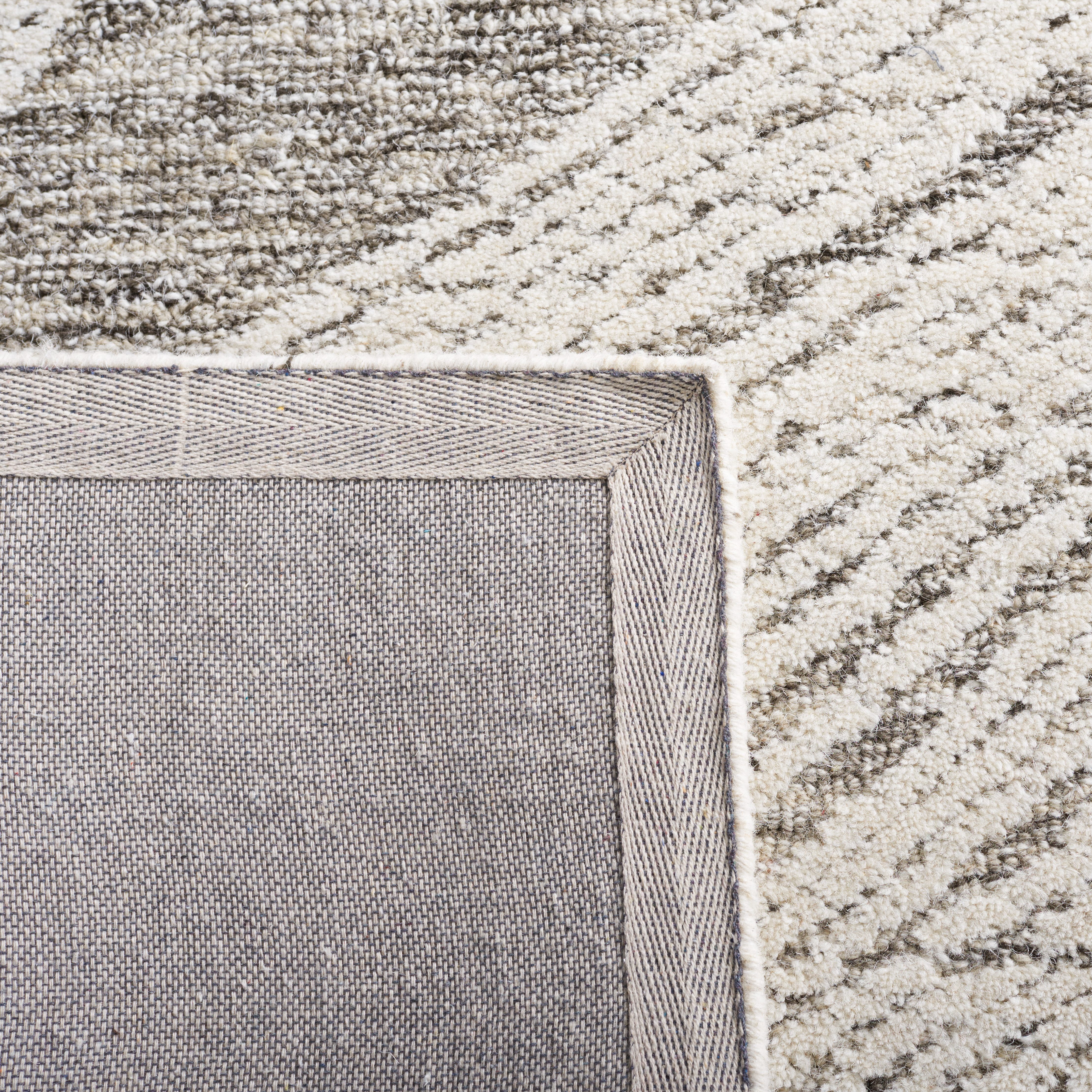 SAFAVIEH Abstract Lidija Abstract Wool Area Rug, Charcoal/Ivory, 4' x 4' Round