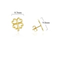 thumbnail image 3 of Yellow Gold 4 Leaf Lucky Clover Stud Earrings (14K), 3 of 3