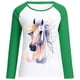 thumbnail image 4 of Moda mujer primavera otoño Color a juego impreso manga larga cuello redondo Casual camisetas Pompotops  gfhjh18603, 4 of 4