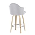thumbnail image 6 of LumiSource Natural Wood, Chrome, Light Grey Fabric Ahoy Counter Stool - Set of 2, 6 of 7