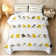 thumbnail image 2 of Erosebridal Cute Bird Animals Quilt Full,Cartoon Wildlife Full Bedspread Sets,White Yellow,3pcs,1 Coverlet and 2 Pillowcases, 2 of 7