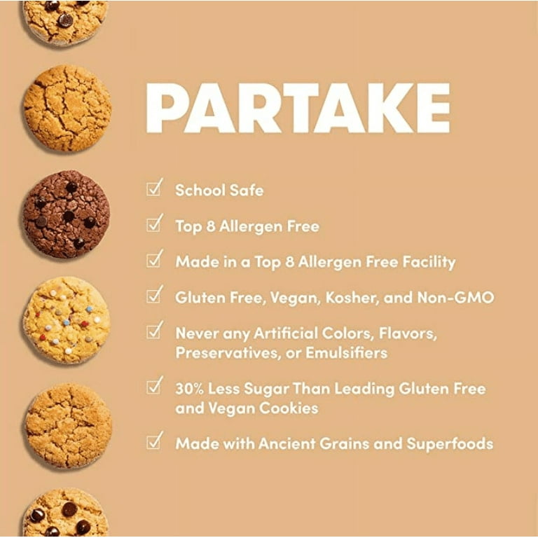  Gluten-Free Cookies by Partake Foods – Delicious Cookies  Variety Pack, Vegan Snacks, Non-GMO, Allergy-Friendly Ingredients, No  Peanuts, Soy, Dairy, Tree Nuts