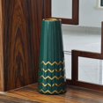thumbnail image 4 of Florero 24,5cm Cerámica Oro Verde Diseño Grande Vaso Decorativo ER, 4 of 5