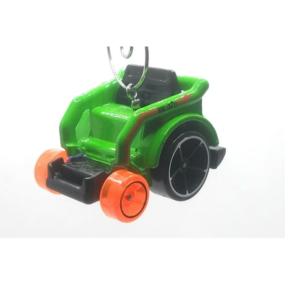 Christmas Ornament for Wheelchair Green/Orange Wheels