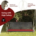 thumbnail image 6 of Gymax 2-Seat Rattan Porch Swing Chair Outdoor Wicker Swing Bench W/ Seat Cushion Red, 6 of 9