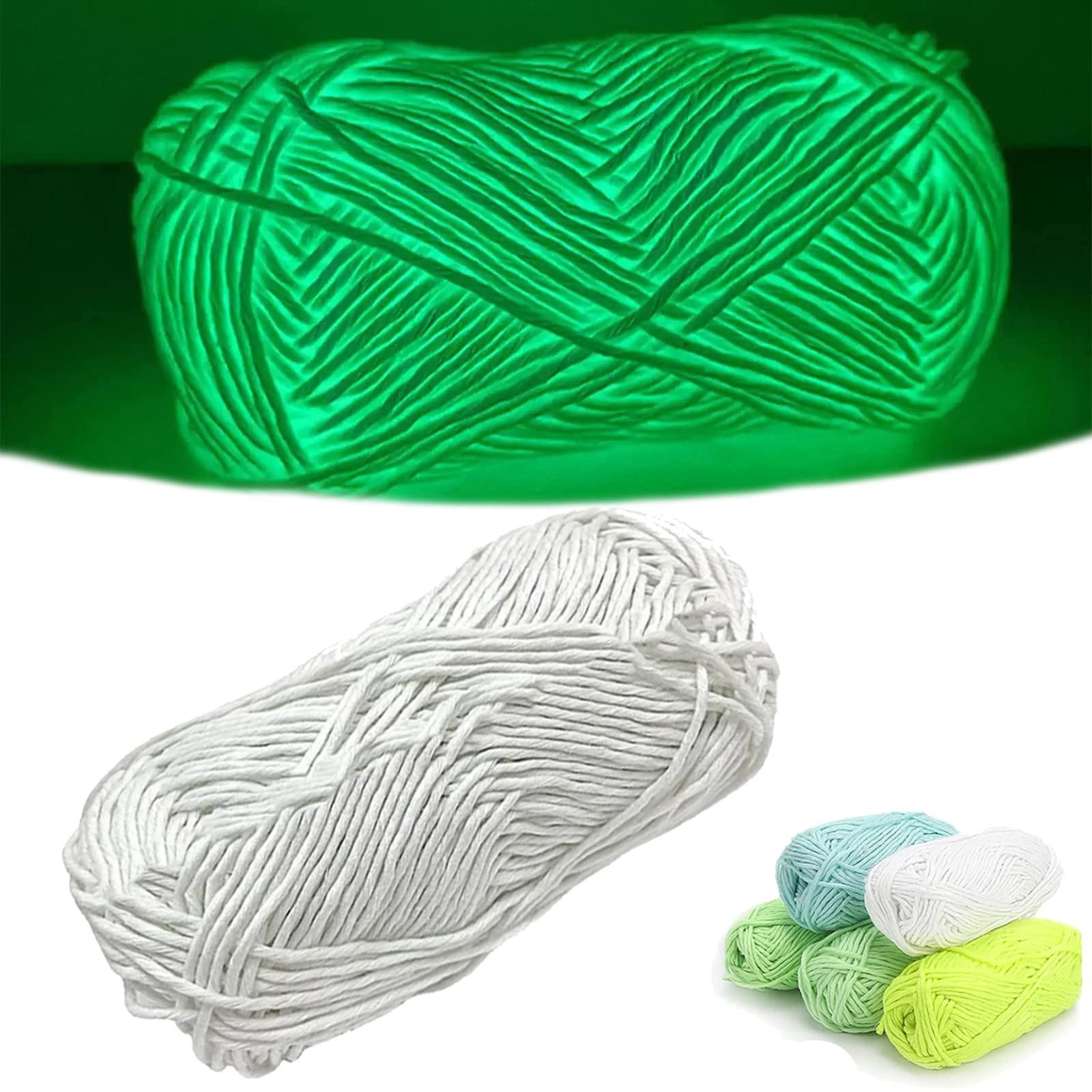 1 Roll 70m Knitting Yarn Glow in The Dark Acrylic Yarn Skein Soft Yarn