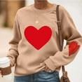 thumbnail image 2 of Kilaqueen Womens Casual Heart Graphic Shirts Long Sleeve Pullover Loose Fit Crewneck Cute Love Printed Sweatshirt Soft Comfortable Long Sleeve Tops, 2 of 6