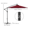 thumbnail image 3 of Outsunny 10ft Outdoor Cantilever Umbrella with Solar Lights Wine Red, 3 of 10