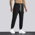 thumbnail image 5 of HAiming Mens Jogger Pants Drawstring Elastic Waisted Sport Sweatpants Casual Workout Lounge Trousers with Pockets, 5 of 8
