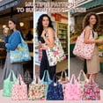thumbnail image 6 of Tzdxfgl 10 Pack Reusable Grocery Tote Bags with Handle, Large Foldable Waterproof Shopping Bags, 6 of 10