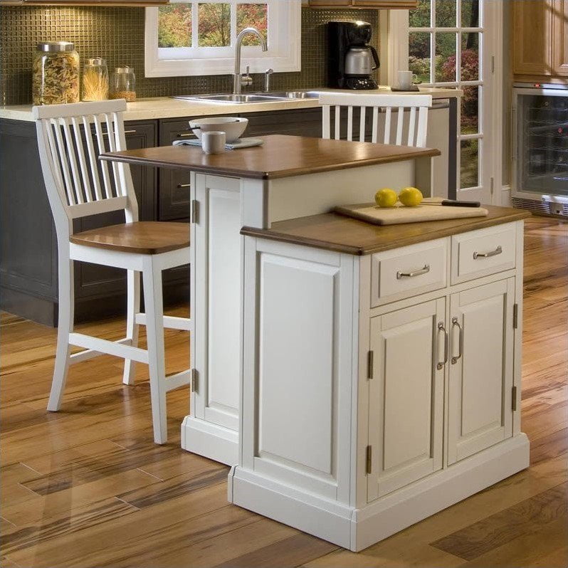 Home Styles Woodbridge Two Tier Kitchen, Small Kitchen Island With Two Bar Stools