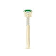 thumbnail image 3 of ANGARA Natural Three Stone Emerald and Diamond Ring in 14K Yellow Gold for Women (Size-5mm) | May Birthstone, Birthday, Anniversary, Jewelry Gift for Women | Natural Emerald Ring, 3 of 9