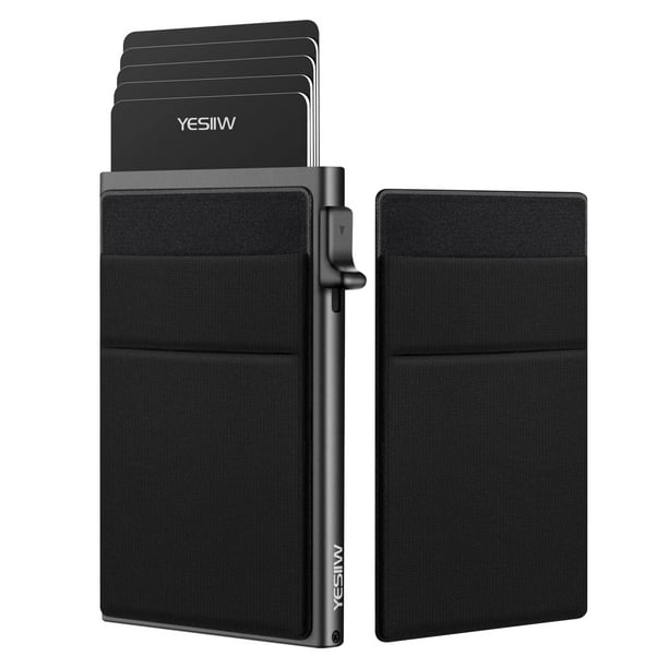 Billetera delgada YESIIW para hombre con PROTECCIÓN RFID/NFC y 5 tarjetas