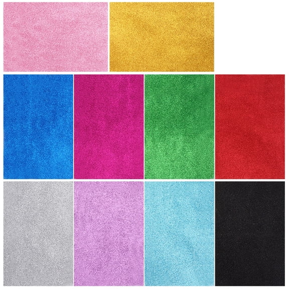 OUNONA 20pcs Sheets with Glitter, Self-Adhesive Craft Stickers, Assorted Colors for Art Projects and Decorations