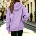 thumbnail image 6 of Girls Waffle Knit Hoodie with Pocket Casual Loose Fit Long Sleeve Trendy Kids Pullover Sweatshirt Fall Clothes Purple 10-12, 6 of 7