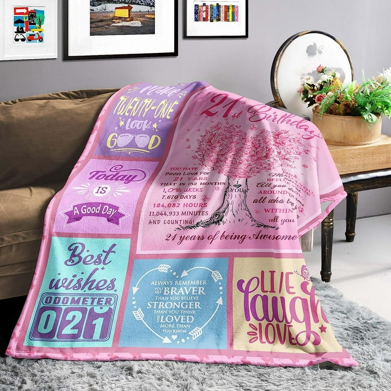 RooRuns Carve 19th Birthday Gifts for Girls, Best Gifts for 19 Year Old  Female, Happy 19th Birthday Decorations Blanket 50 * 60 Birthday Gift Ideas  for Girls Age 19 
