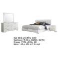 thumbnail image 5 of Sok 4pc Queen Bedroom Set- Faux Leather Upholstery- High Gloss White, 5 of 6