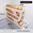 thumbnail image 4 of Darzheoy Egg Holders for Fridge, Automatic Rolling Egg Dispenser, 4 Tiers Space-Saving Egg Organizer, Egg Rack, for Refrigerator, Countertop, Kitchen, White, 4 of 5