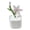 Pink, variant on mdesiwst Mini Glass Potted Flower Figurine Hand Blown Faux Crystal Artificial Lily Flower Collectible Ornament for Women Mom Wedding Home Table Centerpiece