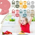 thumbnail image 2 of HSHDLDF Set of 6 Baby Feeding Set, Silicone Tableware Food Grade Infant Dinnerware BPA Free Led Weaning Supplies, Non-Slip Self Utensils Suction Bowls＆Adjustable Bib for Toddlers Kids (Light Gray), 2 of 7