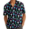 thumbnail image 5 of Retro Neon Beauty Mushroom Hawaiian Shirt For Men Vintage Tropical Mens Hawaiian Shirts Short Sleeve Button Down Shirt Men, 5 of 7