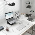 thumbnail image 2 of Porta lápices de acrílico blanco, paquete de 2 accesorios de escritorio, organizador de almacenamiento de brochas de maquillaje, organizador de papelería de escritorio de diseño moderno para oficina,, 2 of 5