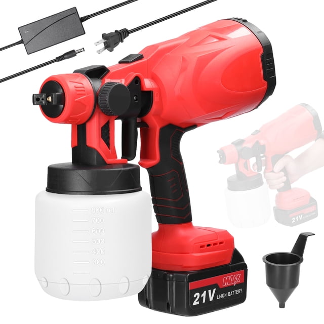 Amdohai Handheld 21V Electric Sprayer Output Volumes Adjustable Spraying Machine Multifunctional Paint Painting Device High Pressure Paint Sprayer with 800ml Large Capacity