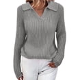 thumbnail image 5 of Suéter De Punto Para MujerPoliéster De Suéter De Solapa Para Mujer De Color Sólido Para Otoño Invierno ANGGREK Otros, 5 of 5