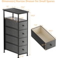 thumbnail image 2 of PERUYQ Narrow Dresser for Bedroom, Slim Dresser Storage Tower, Chest of 4 Fabric Drawers with Wood Shelf, Bathroom Organizers and Storage for Small Spaces, Laundry, Closet, White, 2 of 14