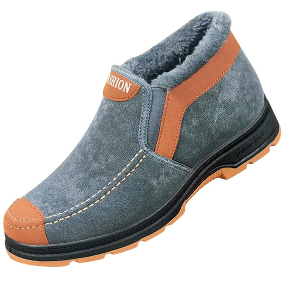 YLYL Mens Snow Boots Waterproof Winter Boots Fur Lined Warm Ankle Boots Slip on Outdoor Comfortable Walking Shoes