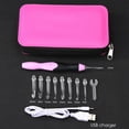 thumbnail image 4 of Kit Costura LED 9 en 1 Kuymtek Ganchos Ganchillo USB Agujas Tejer Rosa Roja, 4 of 9