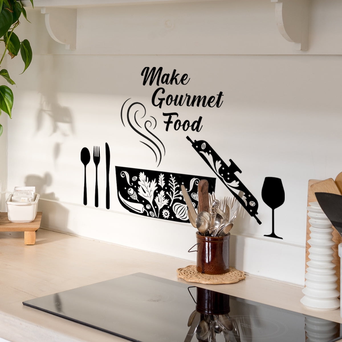 In-Style Decals Wall Vinyl Decal Home Decor Art Sticker Food Word Sign  Spoon Kitchen Restaurant Café Room Removable Stylish Mural Unique Design  1499
