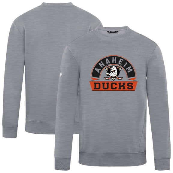 Men's Levelwear Gray Anaheim Ducks Zane Banner Arch Pullover Sweatshirt