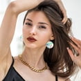 thumbnail image 7 of Paint Splatter Colorful Acrylic Dangle Round Earrings For Women Circle Earrings Drop Jewelry, 7 of 7