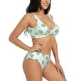 thumbnail image 2 of Wukai Kawaii Frogs Women's Bikini Set Two Piece,wimsuit High Waisted V Neck Twist Front Adjustable Spaghetti Straps Bathing Suit-XX-Large, 2 of 7