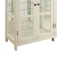 thumbnail image 4 of HomeStock Renaissance Romance Wooden Accent Display Cabinet with 4 Glass Doors and Glass Panels on Sides and Mirrored Panel on the Back, White, 45.25 x 15 x 47 Inch, 4 of 8