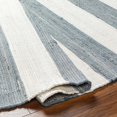 thumbnail image 5 of Hauteloom Moby Recycled Material Striped Farmhouse Living Room, Bedroom Area Rug - Casual Performance Carpet with Tassel, Fringe - Gray, White - 27" x 45", 5 of 9